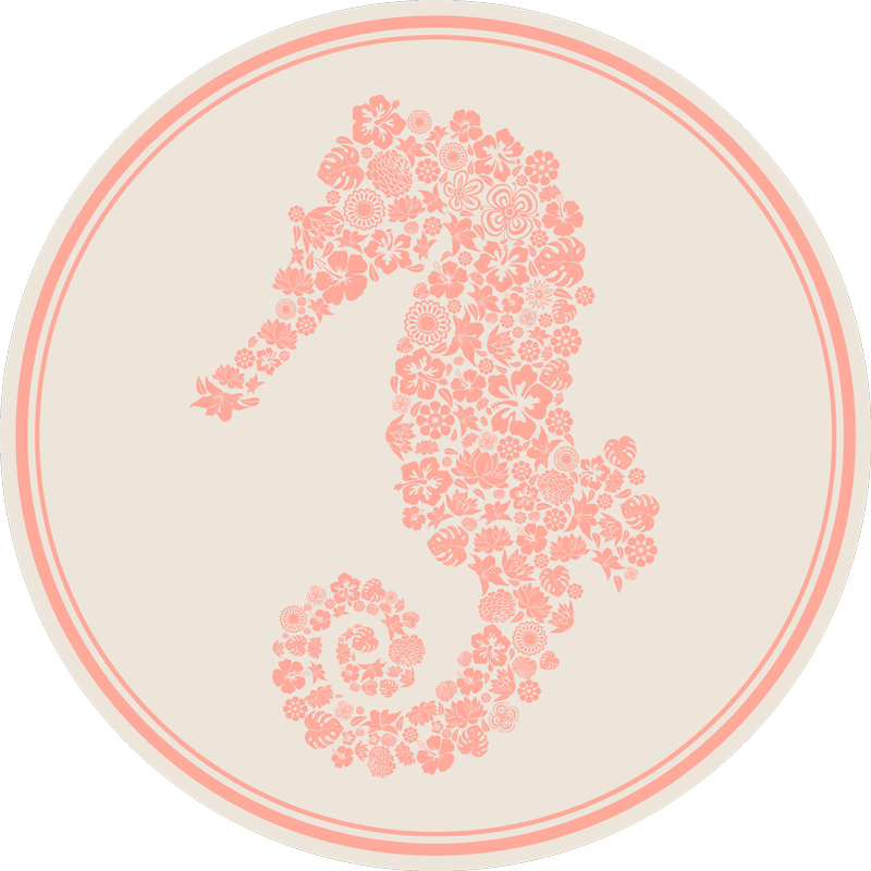 Merihevonen kukkakuvio kukka vinyylimatto - Tenstickers