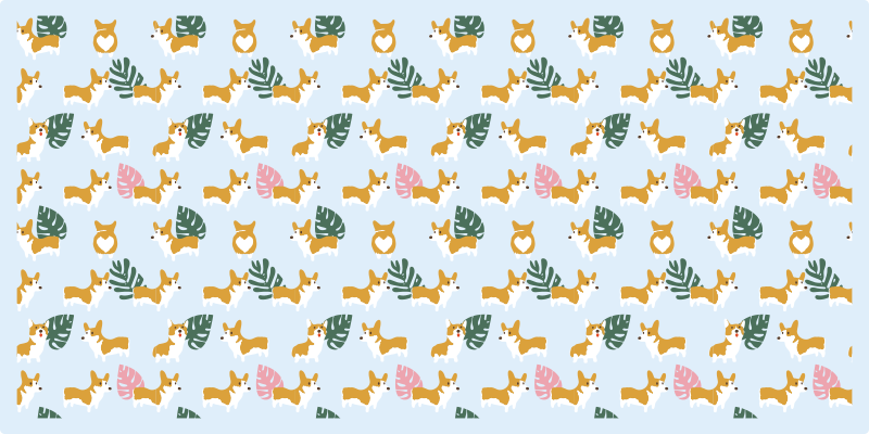 Monstera ja koirat eläin vinyylimatto - Tenstickers