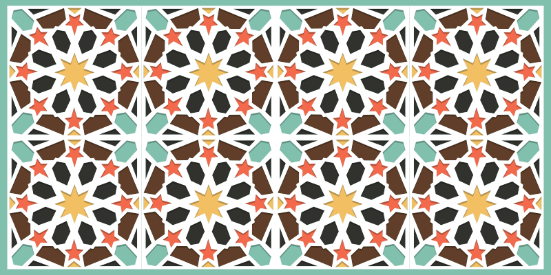 Värikkäitä tähtilaattoja kaakeli vinyylimatto - Tenstickers