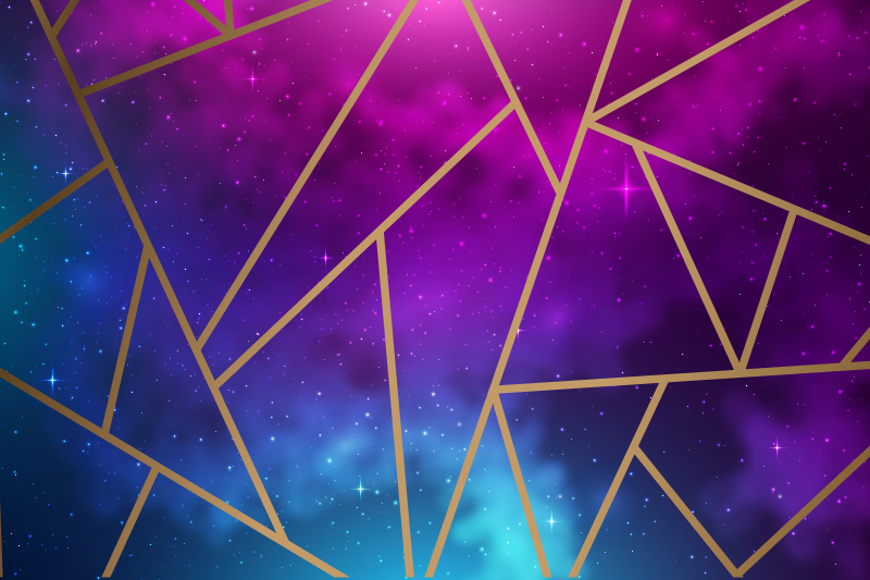 Kosminen sininen ja violetti kuvio geometrinen vinyylimatto - Tenstickers