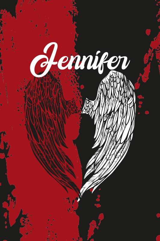 Sydämen siivet nimellä teinin vinyylimatto - Tenstickers