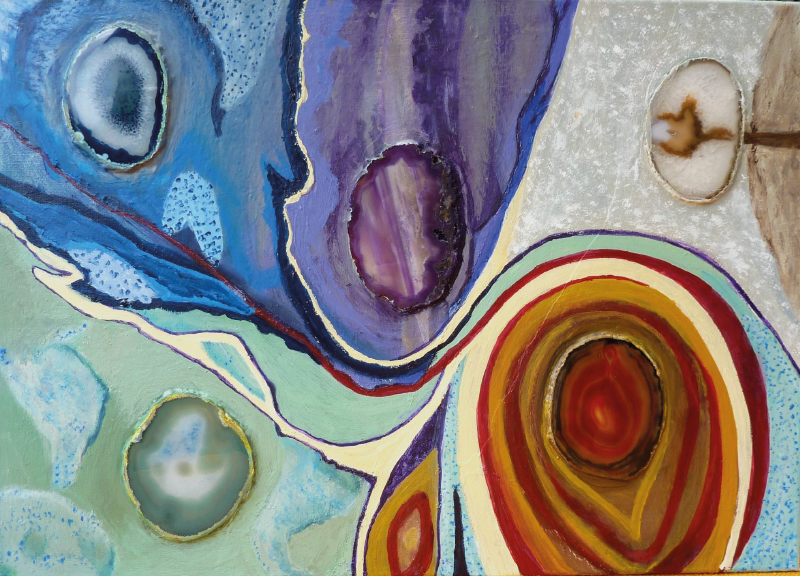 Värikkäitä pyörteitä marmori vinyylimatto - Tenstickers