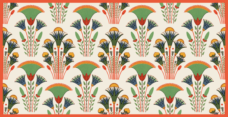 Skandinaavinen vintage-kuvio kukka vinyylimatto - Tenstickers