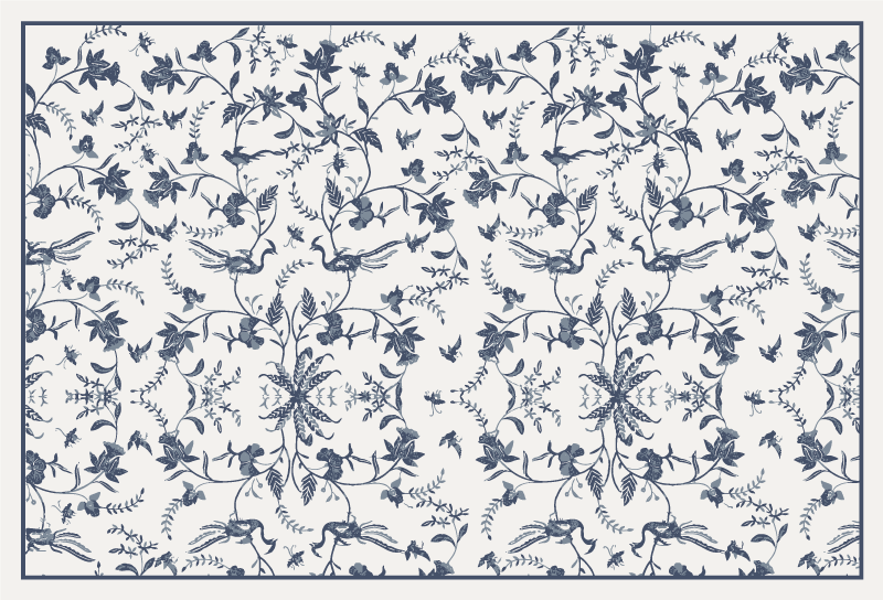 Taivaansininen kukka kukat ja kasvit vinyylimatto - Tenstickers