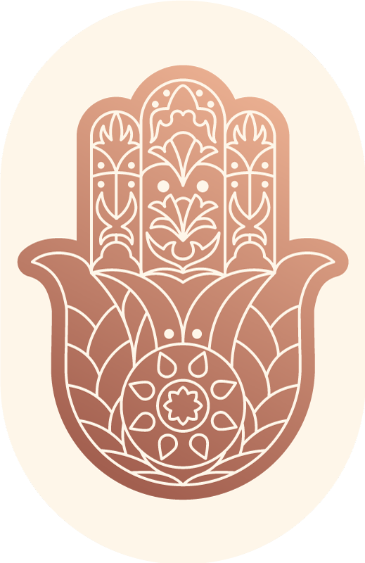 Beige fatiman käsi mandala vinyylimatto - Tenstickers