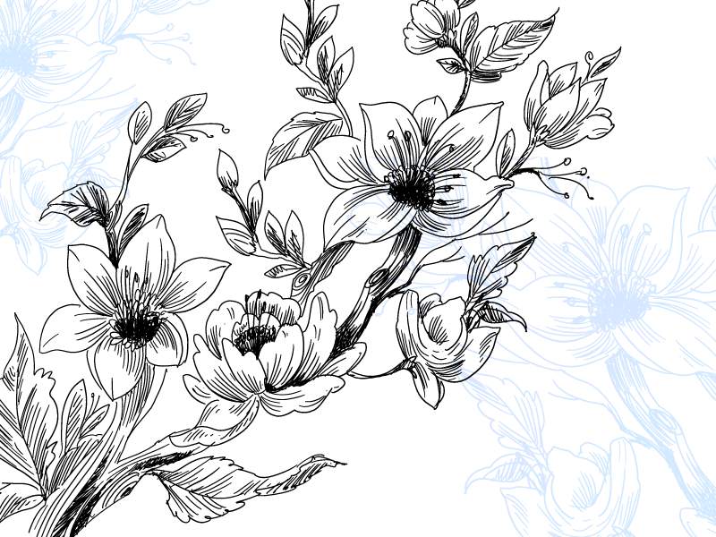 Siniset oksat Luonto vinyylimatto - Tenstickers