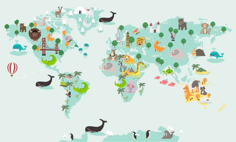 Pohjoismainen turkkilainen maailmankartta Lisää vinyylimattoja la - Tenstickers