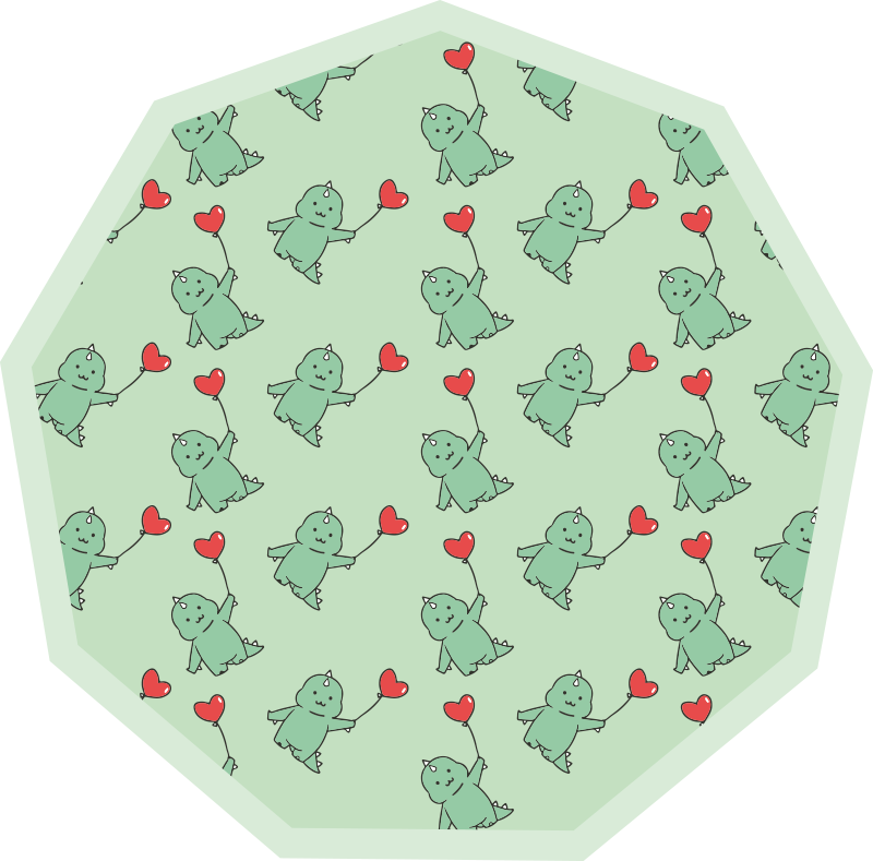 Vihreät lohikäärmeet sydämillä lastenhuone vinyylimatto - Tenstickers