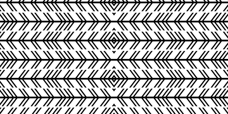 Mustat chevron-viivat raidallinen vinyylimatto - Tenstickers