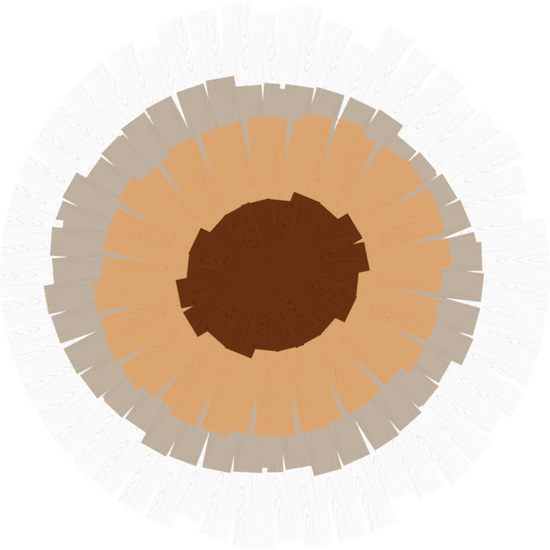 Pyöreän rungon muotoilu puu vinyylimatto - Tenstickers