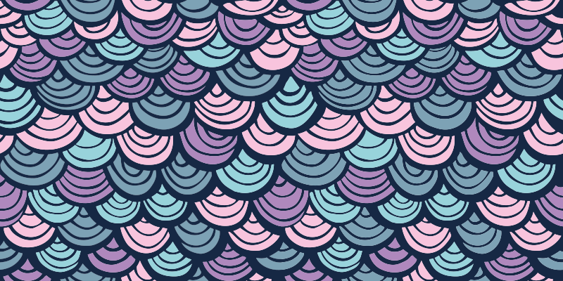 Violetti ja sininen aaltokuvio geometrinen vinyylimatto - Tenstickers