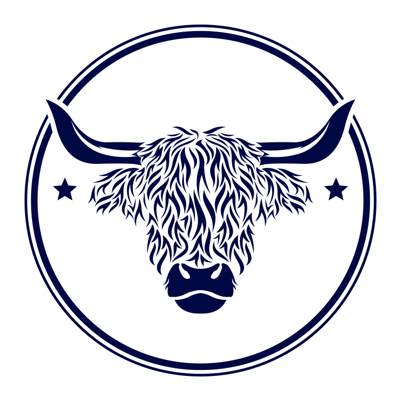 Ylämaan lehmän tunnus eläin vinyylimatto - Tenstickers