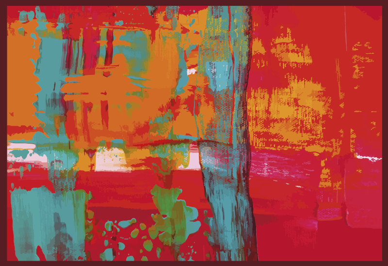 Abstrakti monivärinen alue matto moderni vinyylimatto - Tenstickers