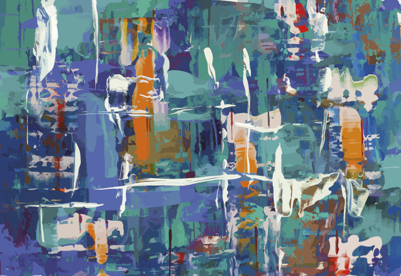 Värikäs abstrakti tilkka vinyylimatto - Tenstickers