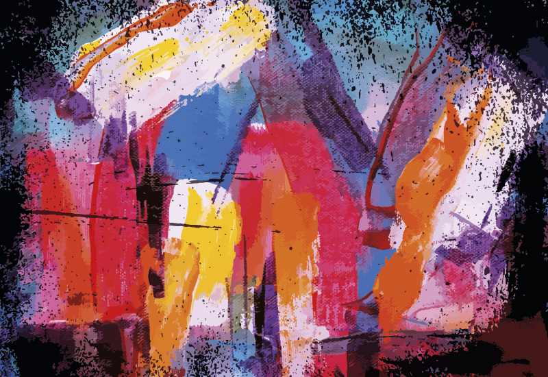 Abstrakti maali värillinen moderni vinyylimatto - Tenstickers