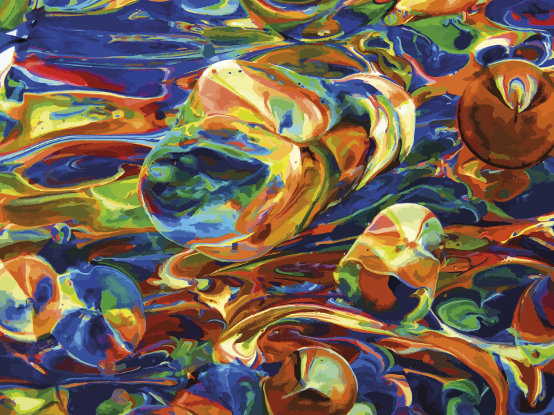 Värikkäitä pyörreefektejä vinyylimatto - Tenstickers