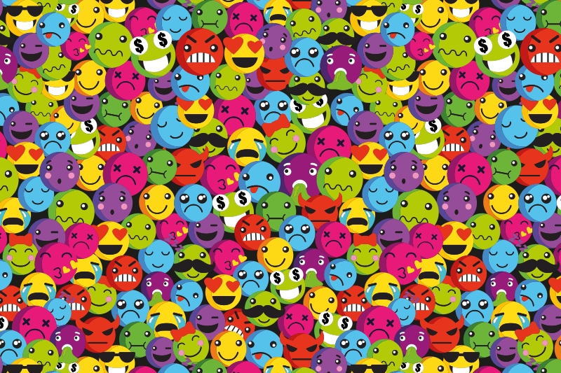 Emoji-koostumus teinille vinyylimatto - Tenstickers