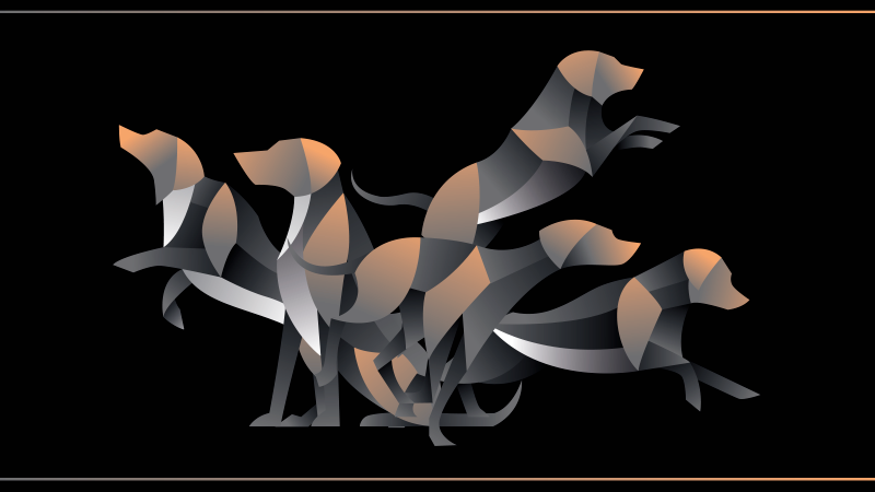 Tyyliteltyjä koirahahmoja eläin vinyylimatto - Tenstickers