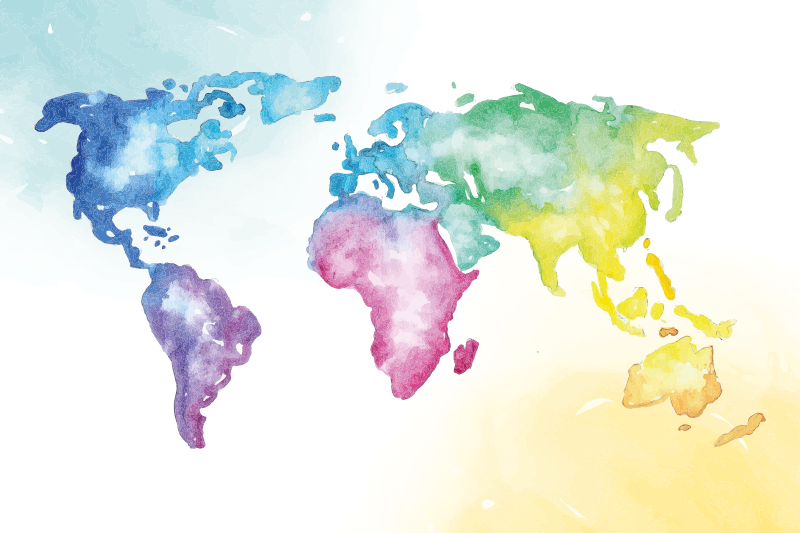 Eloisa maailmankartta maailmakartta vinyylimatto - Tenstickers