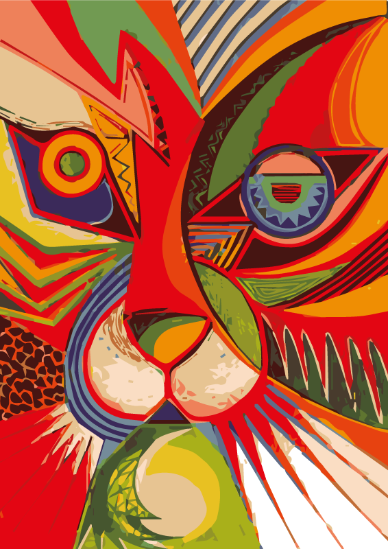 Modernin taiteen geometrinen tiikeri moderni vinyylimatto - Tenstickers