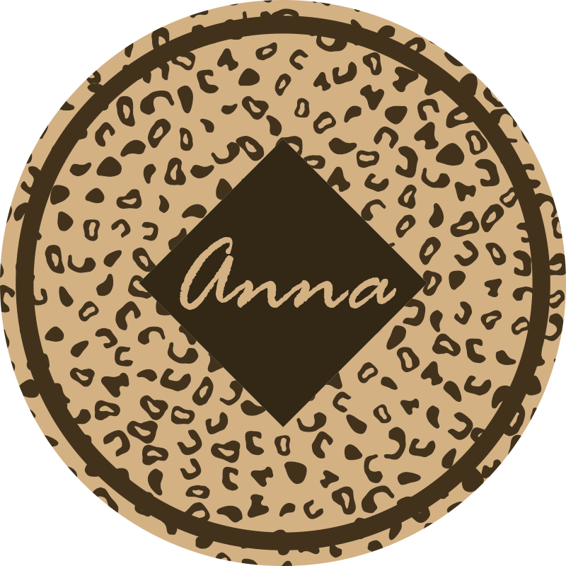 Leopardikuvioinen nimi Vinyylimatto makuuhuoneeseen - Tenstickers