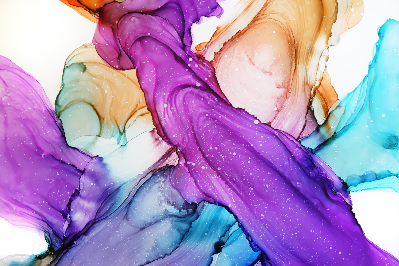 Abstrakteja nestepyörteitä kylpyhuoneen vinyylimatto - Tenstickers