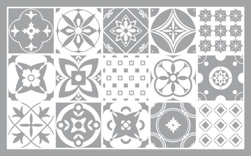 Pantoni laattakuvio vinyylimatto kylpyhuoneeseen - Tenstickers