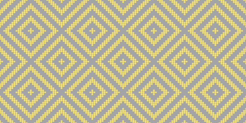 Keltainen ja harmaa neliökuvioinen geometrinen vinyylimatto - Tenstickers