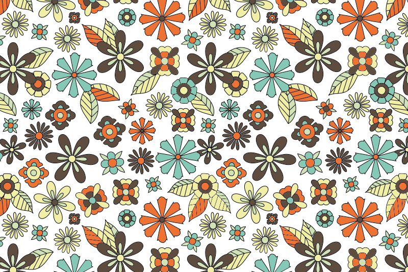 Retro 70-luvun muotoilu vintage vinyylimatto - Tenstickers