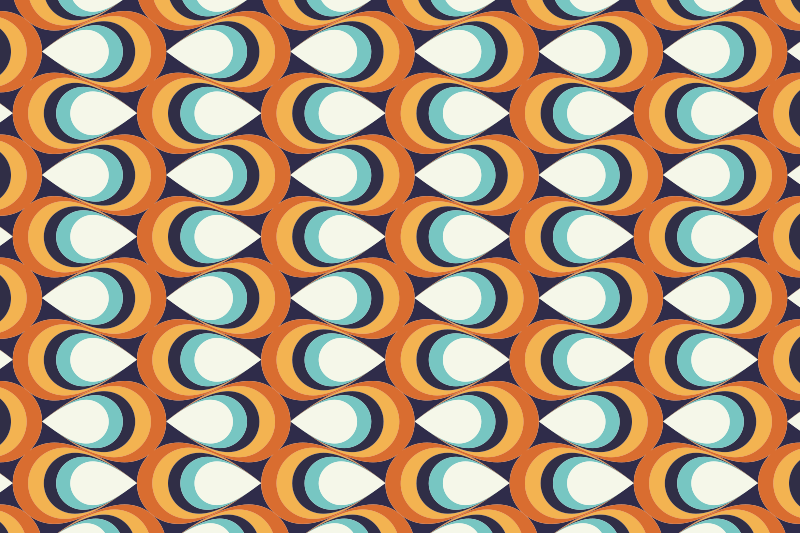 70-luvun terävät ympyrät vinyylimatto retro - Tenstickers