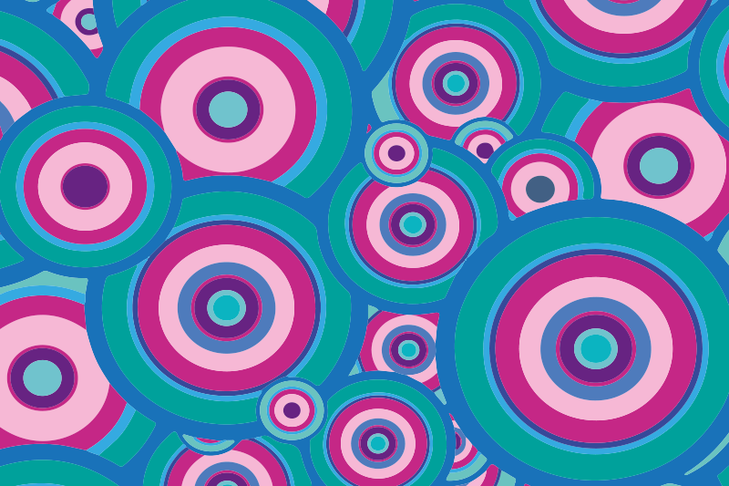 Värikkäitä pyöreitä kuvioita geometrinen vinyylimatto - Tenstickers