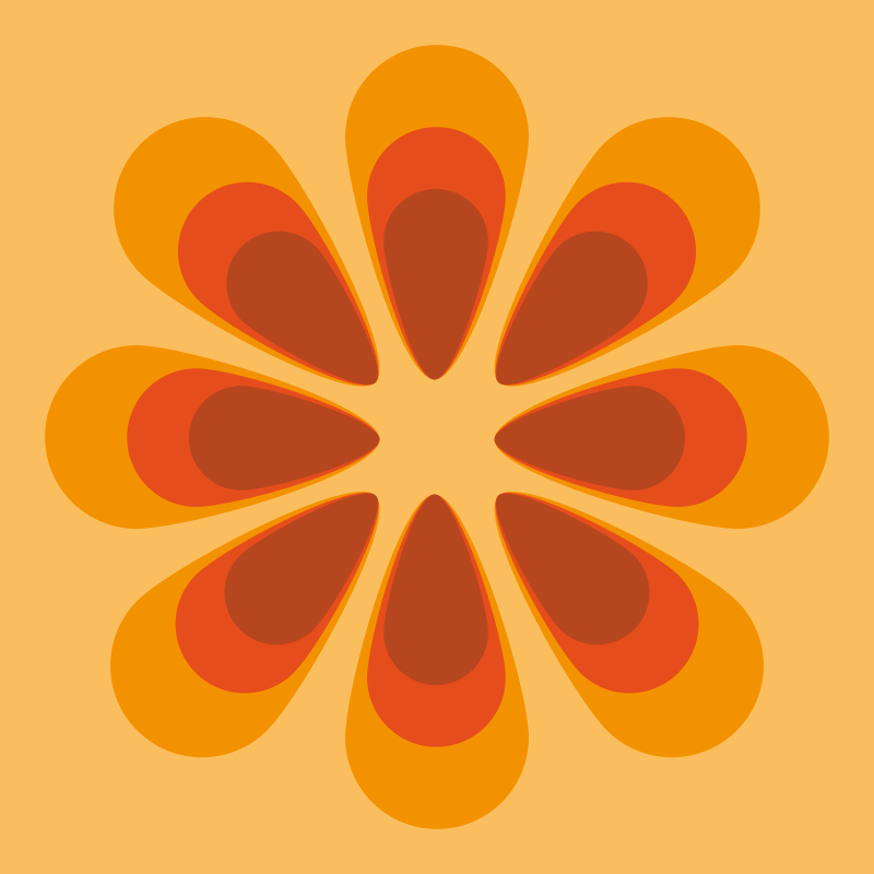 Retro kukkainen muoto olohuoneen vinyylimatto - Tenstickers