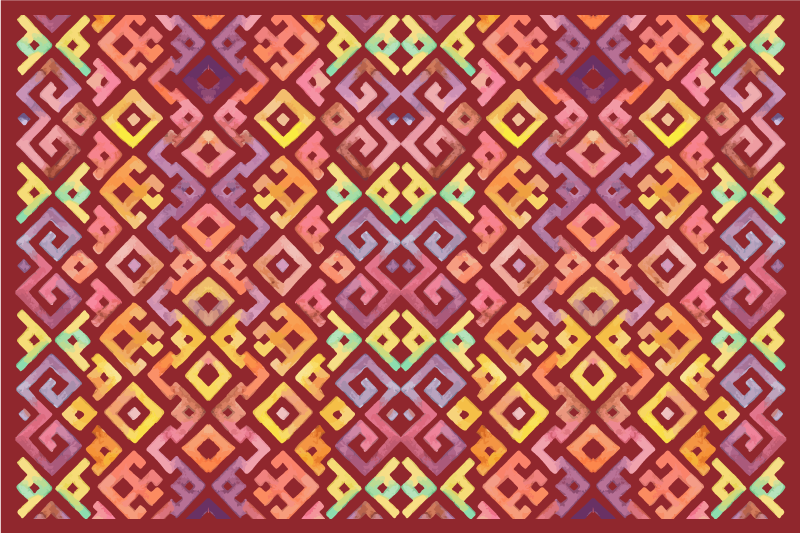 Värikäs geometrinen motiivi kaakeli vinyylimatto - Tenstickers
