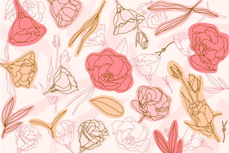 Hienostunut kasvi-elementti kylpyhuoneen vinyylimatto - Tenstickers