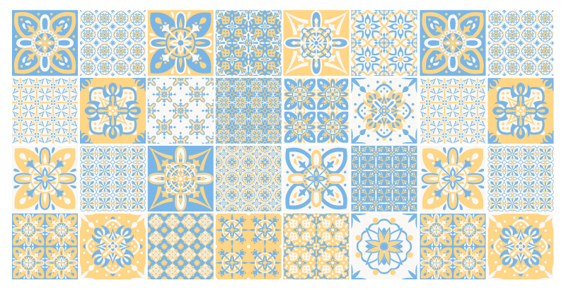 Portugali sekoitus laatat vinyylimatto keittiöön - Tenstickers