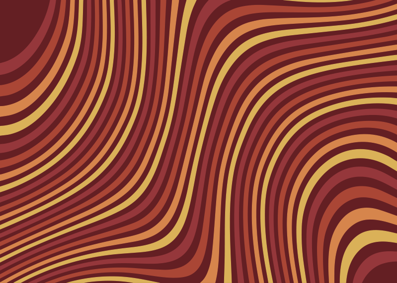 Aaltoileva retro värivirtaus vintage vinyylimatto - Tenstickers