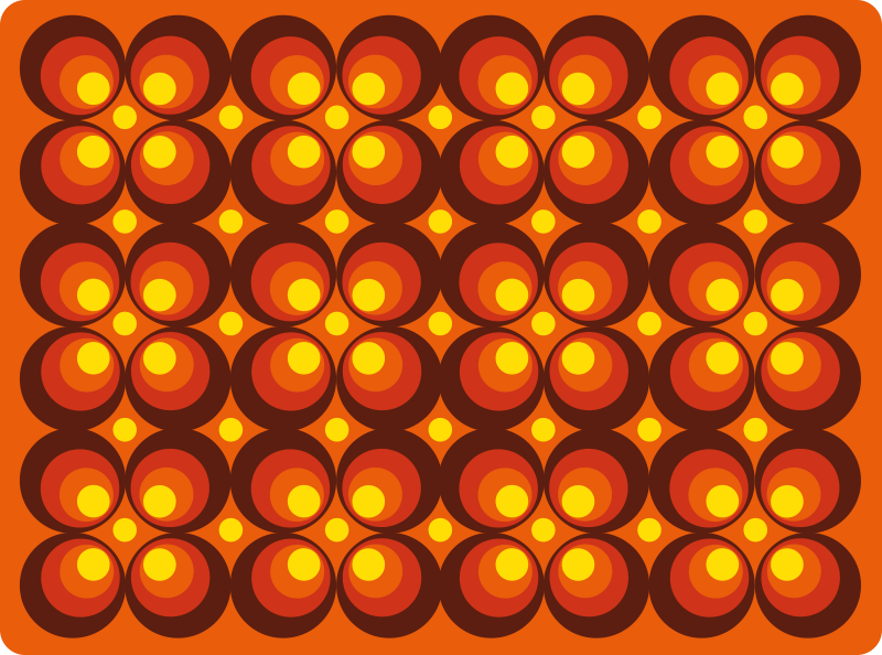 70-luvun pop-keltaiset ympyrät vinyylimatto retro - Tenstickers