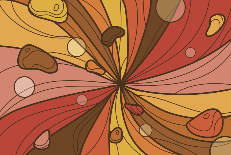 Pyörivä kukka vintage vinyylimatto - Tenstickers