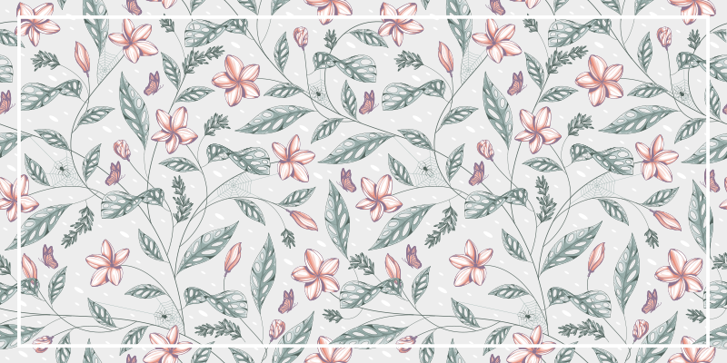 Kukkainen vihreyskuvio kukka vinyylimatto - Tenstickers