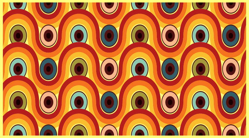 70-luvun ympyrät vinyylimatto geometrinen - Tenstickers