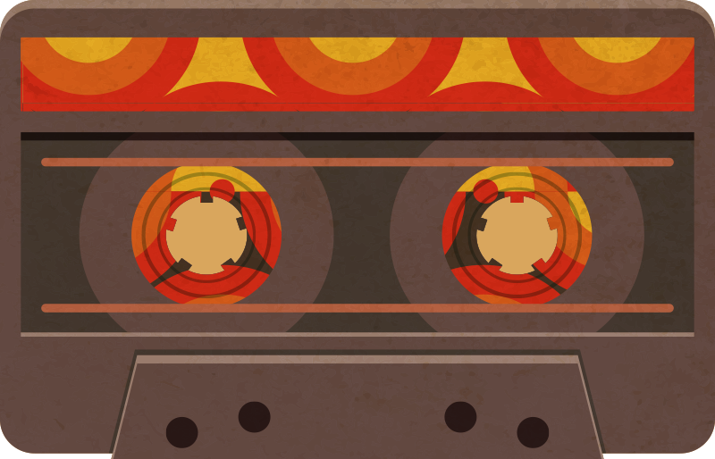 70-luvun kasetti vinyylimatto retro - Tenstickers