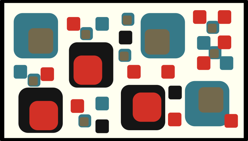 Värikkäitä abstrakteja neliöitä geometrinen vinyylimatto - Tenstickers