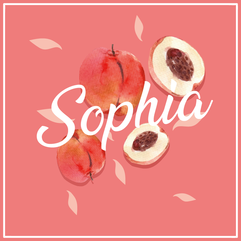 Vaaleanpunaisia persikoita nimellä teinin vinyylimatto - Tenstickers