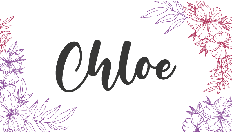 Kaunis kukka nimi räätälöity nimi vinyylimatto - Tenstickers