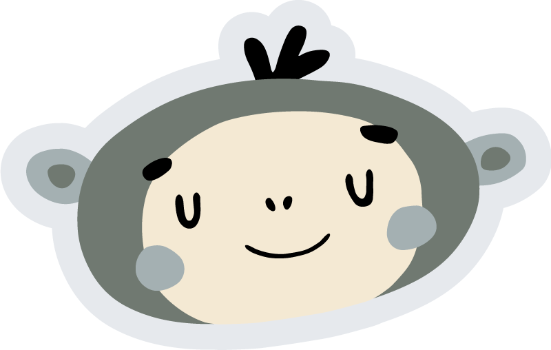 Pohjoismaisen apinan kasvot vauvan huoneen vinyylimatto - Tenstickers