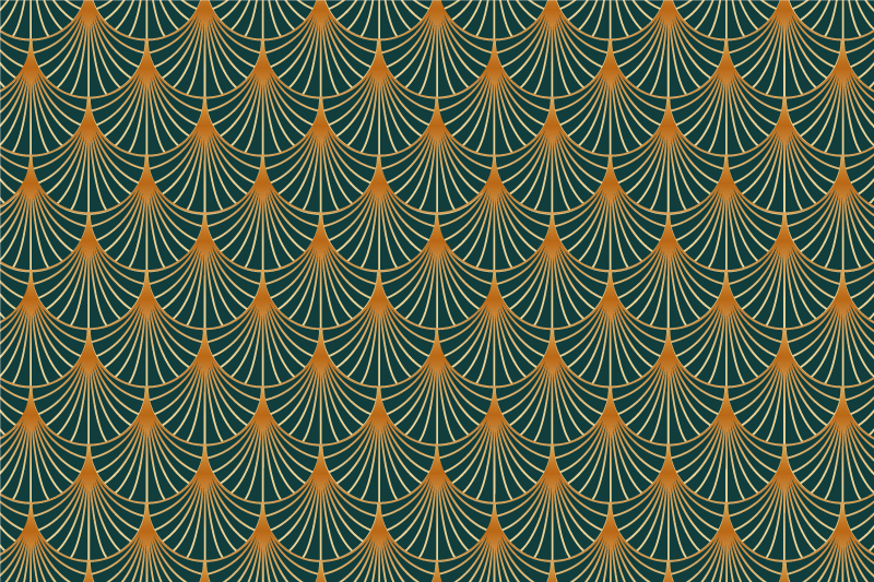 Vihreät kaaret vintage vinyylimatto - Tenstickers