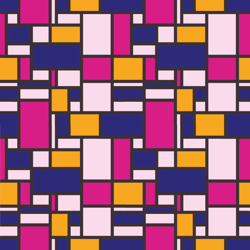 Värikkäät palikat geometrinen vinyylimatto - Tenstickers