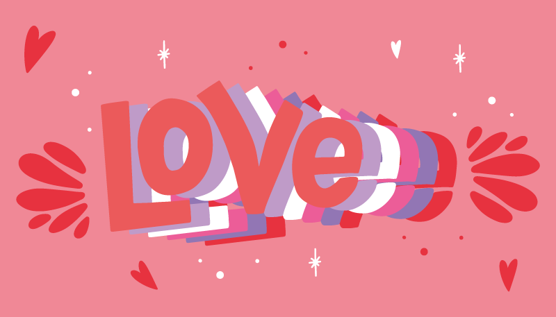 Tyylikäs rakkauskirje lauseke vinyylimatto - Tenstickers