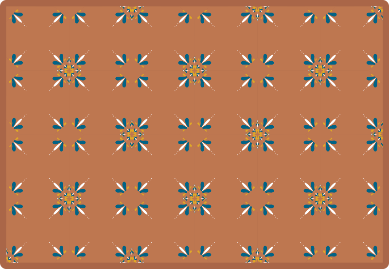 Terrakottalaatat sinisellä kuviolla laatta vinyylimatto - Tenstickers