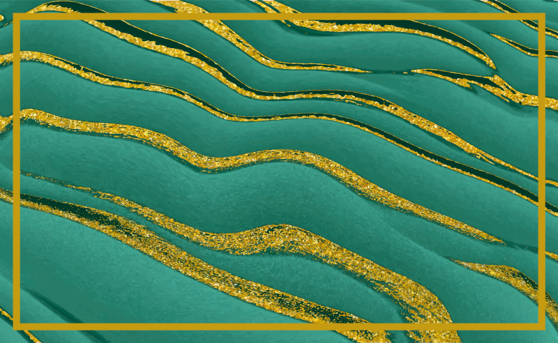 Vihreä ja kulta marmori vaikutus moderni vinyylimatto - Tenstickers